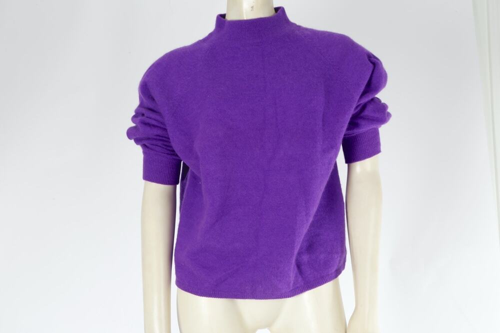 Vintage Richard Jones Vintage Violet Purple 100% Lambswool Mock Neck Sweater L